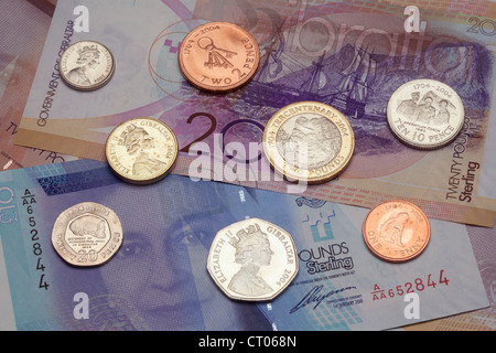 Gibraltar Währung, Geld der Felsen von Gibraltar Stockfoto