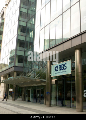 Eingang zum RBS-Büro in Spinningfields Manchester UK Stockfoto