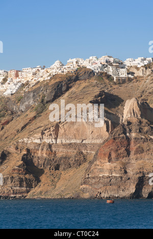 Die Klippe Stadt Fira, die Hauptstadt der griechischen Insel Santorini, Griechenland Stockfoto