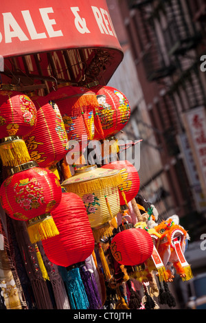 Chinesische Papier Laternen Display, Chinatown, NYC Stockfoto