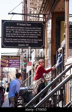 Die Lower East Side Tenement Museum, 97 Orchard Street, NYC Stockfoto