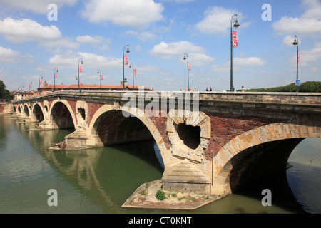 Frankreich, Midi-Pyrénées, Toulouse, Pont Neuf, Brücke, Fluss Garonne, Stockfoto