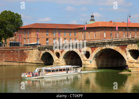 Frankreich, Midi-Pyrénées, Toulouse, Pont Neuf, Brücke, Fluss Garonne, Stockfoto