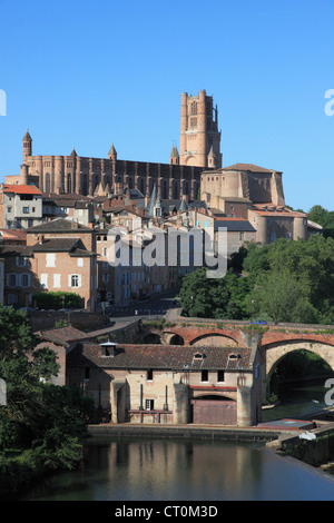 Frankreich, Midi-Pyrénées, Albi, Cathédrale Ste-Cécile, Fluss Tarn, Stockfoto