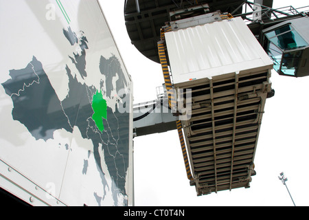 Containerstation in München Riem Stockfoto