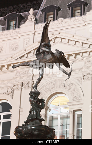 Eros-Statue bei Nacht, Piccadilly Circus, London, UK Stockfoto