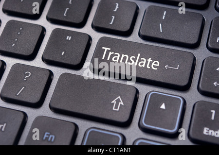 Taste auf der Computertastatur, Übersetzung von Sprachen zu übersetzen. Stockfoto
