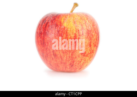 Roter Apfel, Braeburn, Malus Domestica, isoliert auf weißem Hintergrund Stockfoto