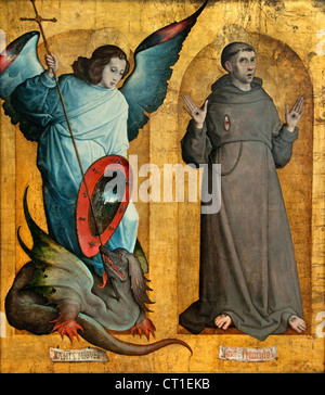 St. Michael und Francis 1496-1519 Juan de Flandes Niederlande Niederlande Stockfoto
