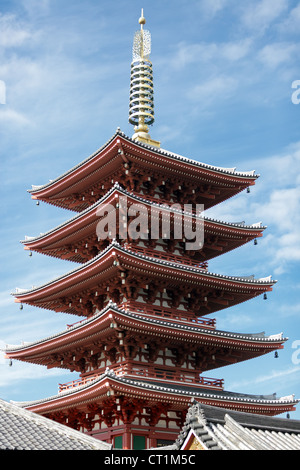 Asakusa-Tempel Pagode in Tokio, Japan Stockfoto