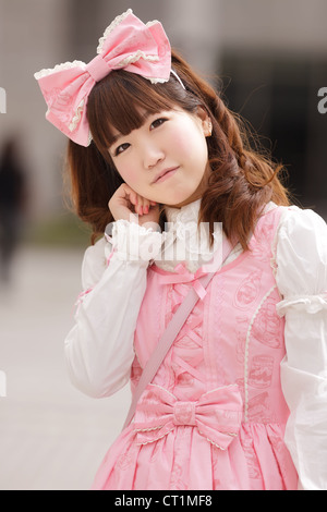 Porträt des japanischen süße Lolita cosplay Stockfoto