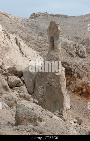 Nahaufnahme Bild von Klippe-Standort Insel Pag, Kroatien Stockfoto