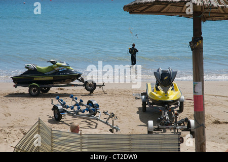 Jet-Ski am Strand Stockfoto