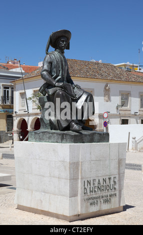 Denkmal des Infanten D. Henrique in Lagos, Algarve Portugal. Stockfoto