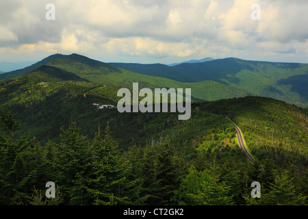 Mount Mitchell State Park Eingang, Blue Ridge Parkway, Black Mountain, North Carolina, USA Stockfoto