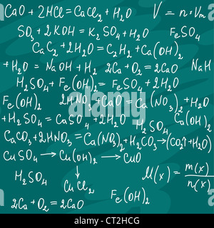 Die nahtlose eine chemische Notation auf grüner Grundplatte Stockfoto