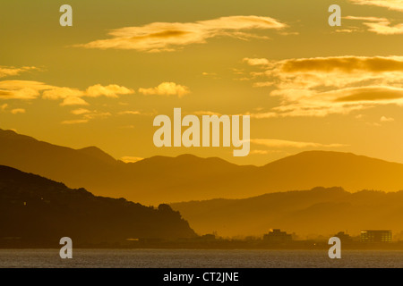 Sonnenaufgang in Wellington Harbour, Neuseeland 5 Stockfoto