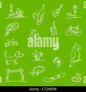 Hobby Symbole Illustration Stockfoto