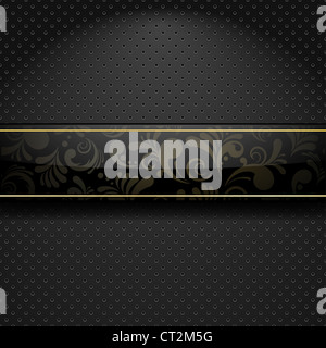 Abstrakte metallischen Hintergrund mit Glas floral banner Stockfoto