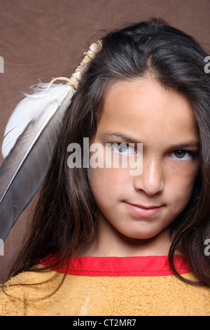 Ein Indianer Sioux indische Junge Stockfoto