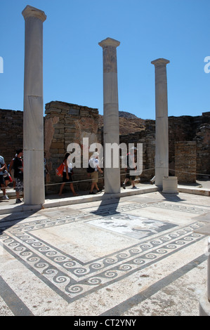 Ruinen des Haus des Dionysos auf Delos, Griechenland Stockfoto