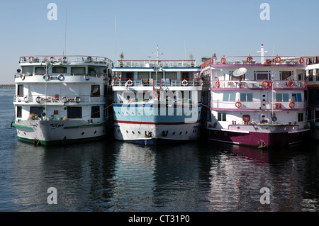 Cruiser Holzdetails oben zusammen in Assuan, Ägypten Stockfoto