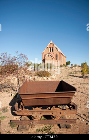 Katholische Kirche der ehemaligen Bergbaugebiet und beliebter Drehort Silverton im Outback New South Wales, Australien Stockfoto