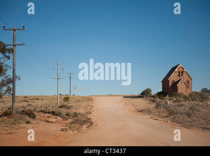 Katholische Kirche der ehemaligen Bergbaugebiet und beliebter Drehort Silverton im Outback New South Wales, Australien Stockfoto