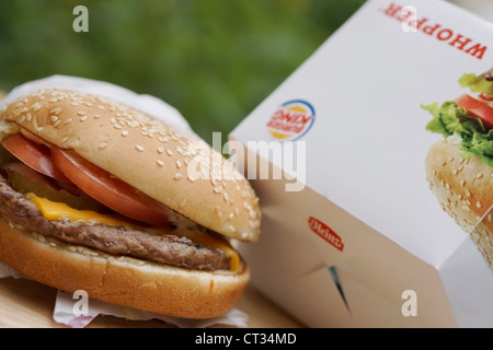 Burger King Whopper, Hamburger Stockfoto