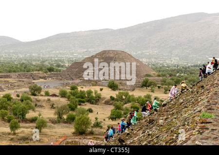 Tempel des Mondes Teotihuacan Pyramiden (UNESCO Weltkulturerbe) Mexiko-Stadt Mexiko Mittelamerika Stockfoto