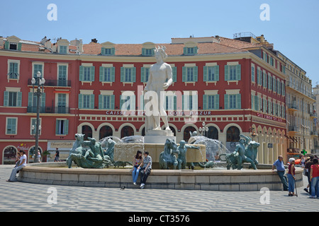 Fontaine de Soleil in Place Masséna Nizza, Côte d ' Azur, Alpes-Maritimes, Provence-Alpes-Côte d ' Azur, Frankreich Stockfoto