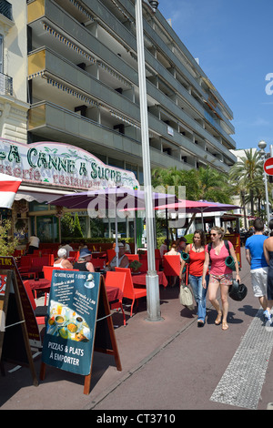 La Canne À Sucre Brasserie Zeichen, Promenade des Anglais, Nizza, Côte d ' Azur Alpes-Maritimes, Provence-Alpes-Côte d ' Azur, Stockfoto