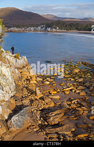 Spanien-Bucht auf Port Davey Tasmaniens-Southwest-Nationalpark Stockfoto