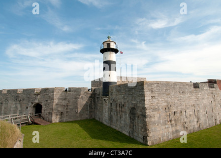 Southsea Castle und Leuchtturm Stockfoto