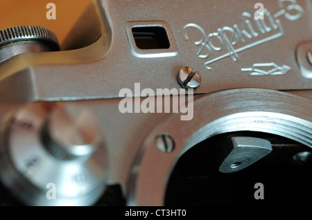 Russische Kamera 35 mm Entfernungsmesser Bit 3 Stockfoto