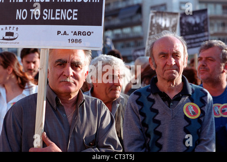 Athen, zeigen Menschen am Jahrestag Stockfoto