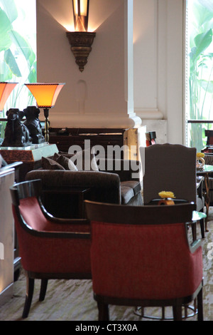 Es ist ein Foto von einem Luxushotel Lobby Rezeption eines 5-Sterne-Hotels in Bangkok in Thailand, Asien Stockfoto