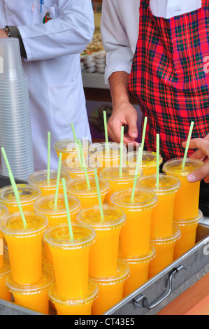 Türkei, Istanbul, Orangensaft Stall Stockfoto