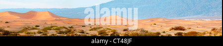 Panorama Sonnenuntergang im Death Valley in Mesquite Dünen, Death Valley, Kalifornien, USA Stockfoto