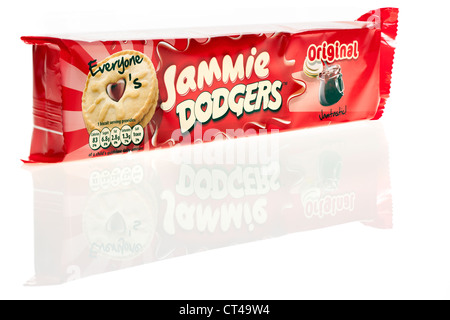 Packung Jammie Dodgers Kekse Stockfoto