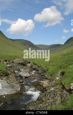 Blackhope Burn Kaskaden durch schwarze Hoffnung Glen, Moffat Dale, Dumfries & Galloway, Schottland, UK Stockfoto