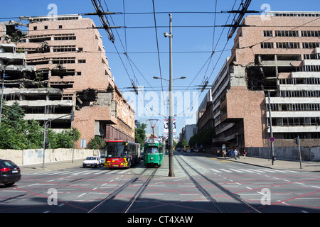 Belgrader Innenstadt im serbischen Verteidigungsministerium wurde 1999 bombardiert Stockfoto