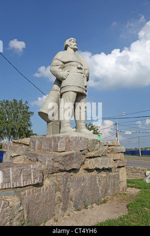 Russland. Mordowien. Saransk Stadt, Yemelyan Pugachev Denkmal Stockfoto