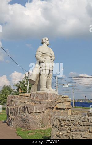 Russland. Mordowien. Saransk Stadt, Yemelyan Pugachev Denkmal Stockfoto