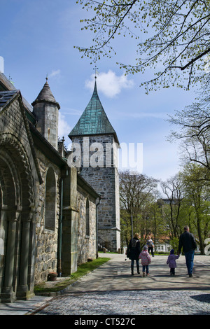 Domkirche ist Norwegens älteste Kathedrale. Es liegt mitten in Stavanger. Stockfoto