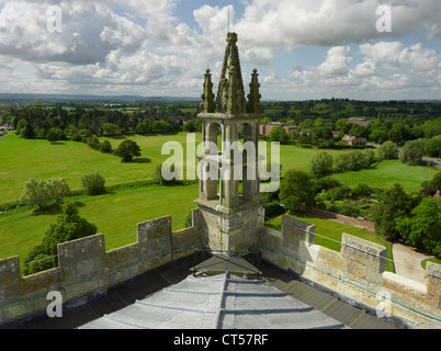 Tewkesbury Abbey Anzeigen suchen SW vom Turm Stockfoto