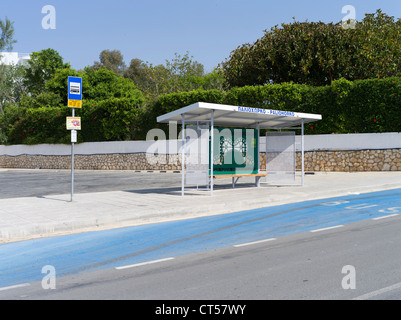 dh AYIA NAPA ZYPERN Zypern Bushaltestelle Schutz griechenland Bushaltestelle im Freien Stockfoto