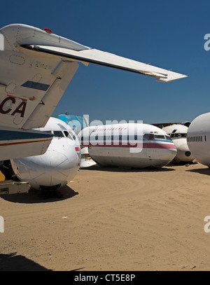 El Mirage, Kalifornien - ein Schrottplatz für Flugzeugteile. Stockfoto