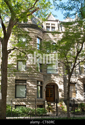 Potter Palmer Reihenhäuser im Stadtteil Astor in Chicago, Illinois, USA. Stockfoto