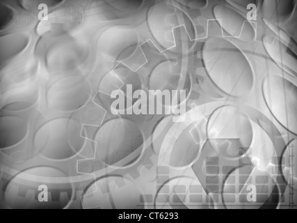 Abstrakte monochrome technologische horizontale Hintergrundunschärfe Stockfoto